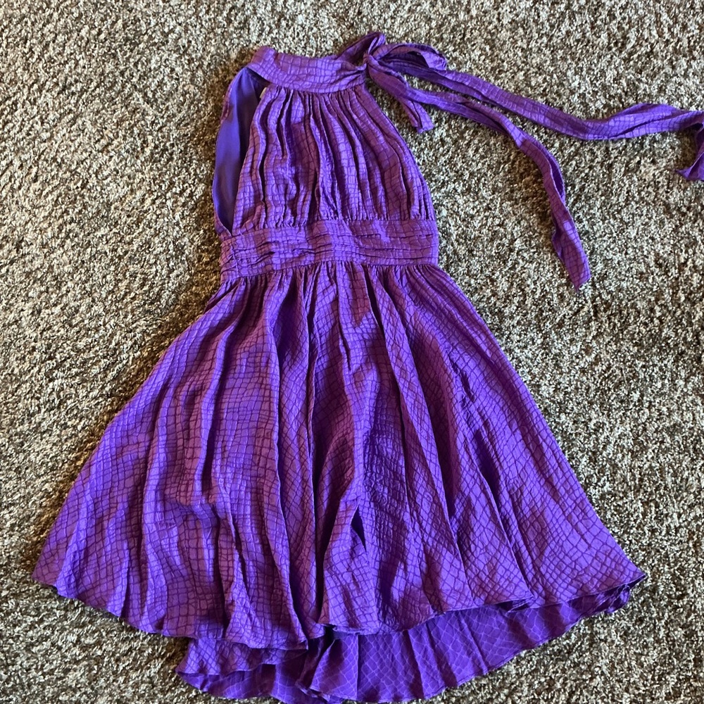 Milly New York 100% silk DRESS purple cocktail party wedding USA made Sz 4